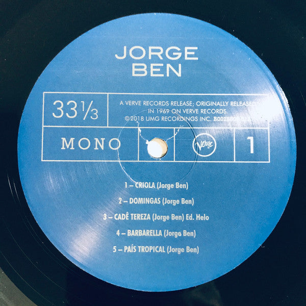 Jorge Ben : Jorge Ben  (LP, Album, Mono, RE)