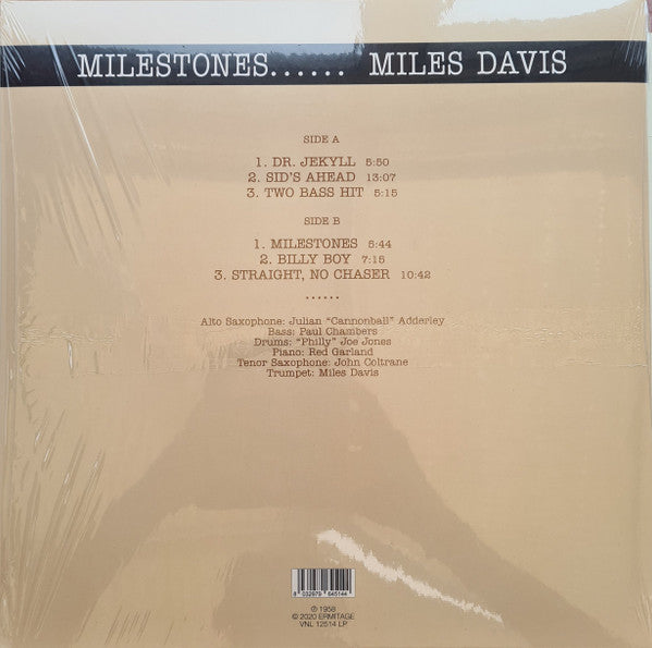 Miles Davis : Milestones (LP, Album, Ltd, RE, Cle)