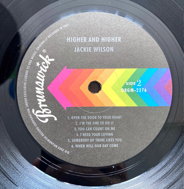 Jackie Wilson : Higher And Higher (LP, Album, RE)