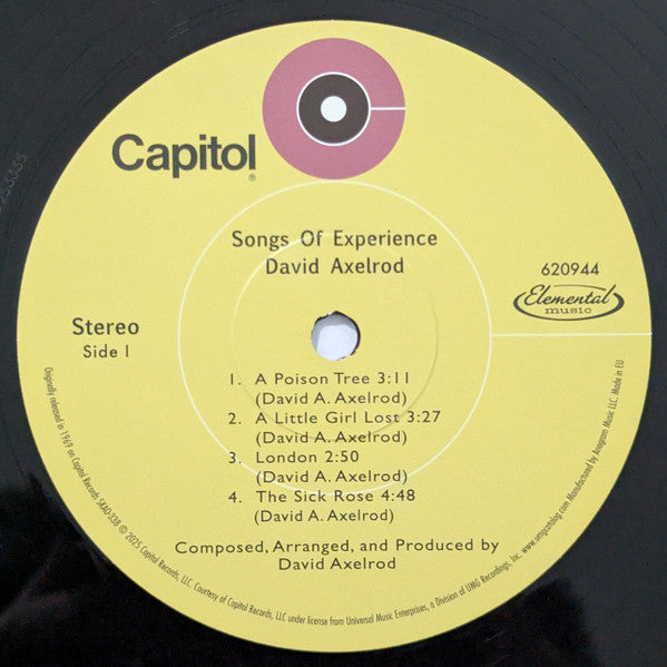 David Axelrod : Songs Of Experience (LP, Album, RE)