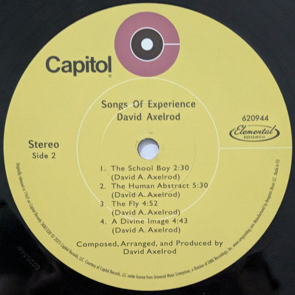 David Axelrod : Songs Of Experience (LP, Album, RE)