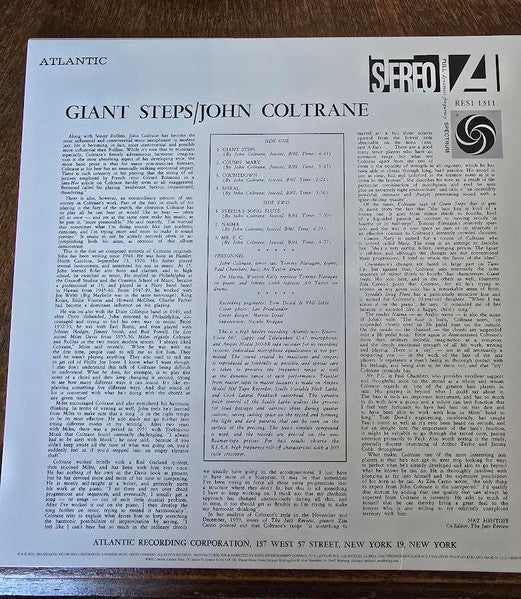 John Coltrane : Giant Steps (LP, Album, RE, 180)