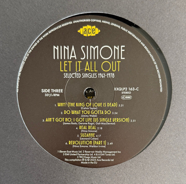 Nina Simone : Let It All Out Selected Singles 1961-1978 (2xLP, Comp, Gat)