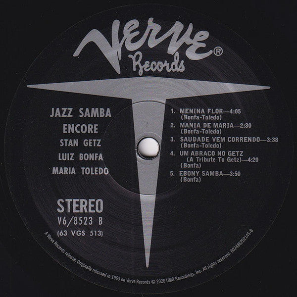 Stan Getz / Luiz Bonfá : Jazz Samba Encore! (LP, Album, RE, RM, 180)