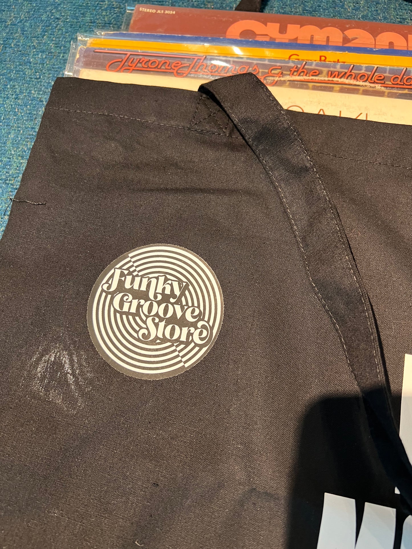 🌀 Funky Groove Store “BUY MORE RECORDS” Tote Bag – Organic Cotton Vinyl Carrier