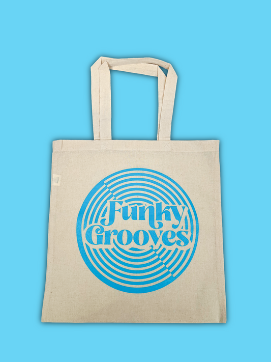 Funky Grooves Canvas Record Bag — Turquoise Edition