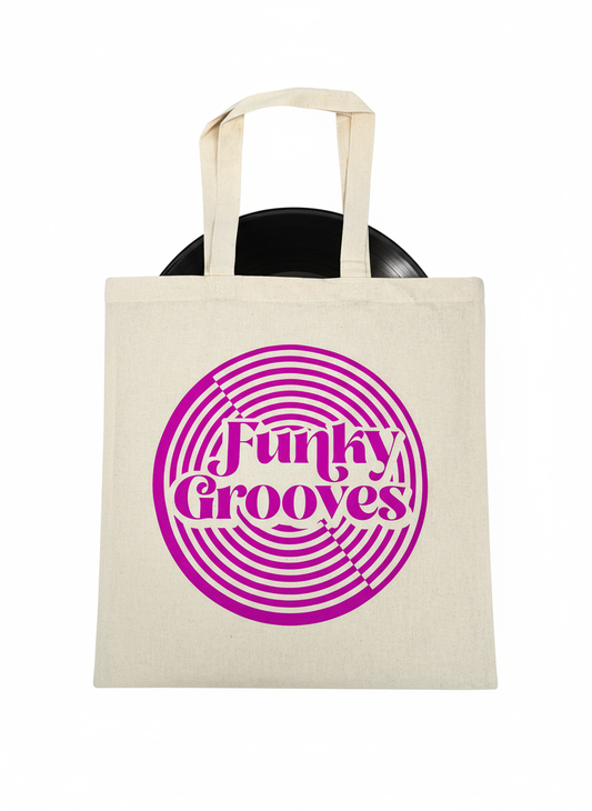 Funky Grooves Canvas Bag - Clean White Background