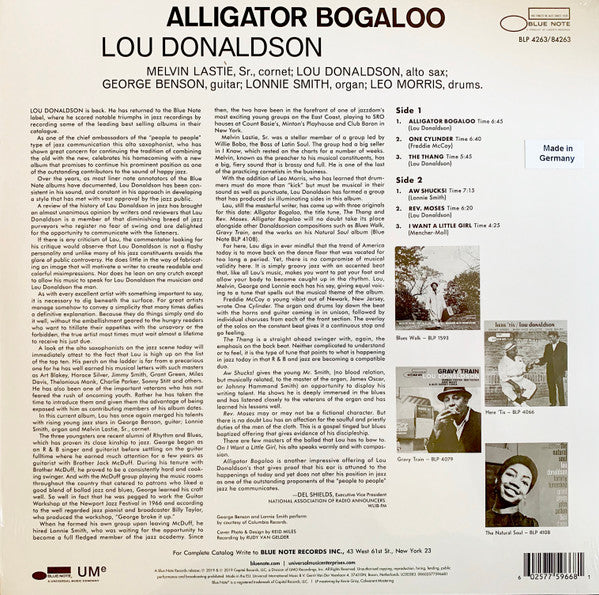 Lou Donaldson : Alligator Bogaloo (LP, Album, RE, 180)
