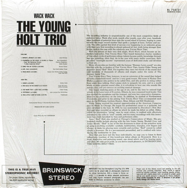 Young Holt Trio : Wack Wack (LP, Album, RE)