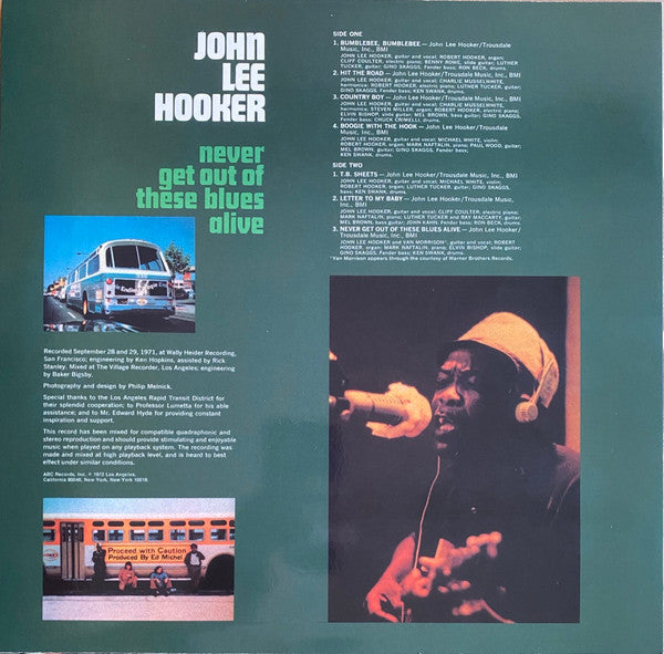 John Lee Hooker : Never Get Out Of These Blues Alive (LP, Album, RE)