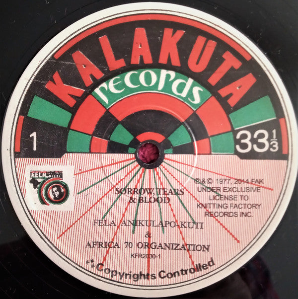 Fela Kuti And Africa 70 : Sorrow Tears And Blood (LP, Album, RE)