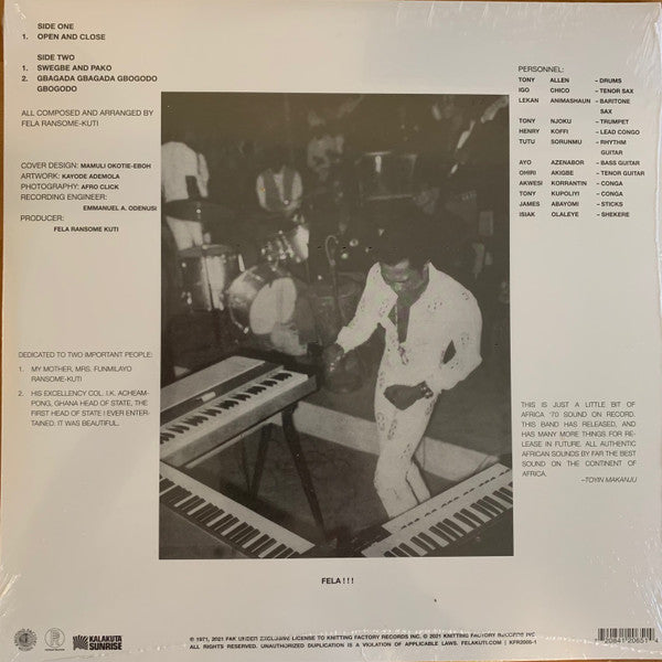 Fela Kuti And Africa 70 : Open & Close (LP, Album, RE)