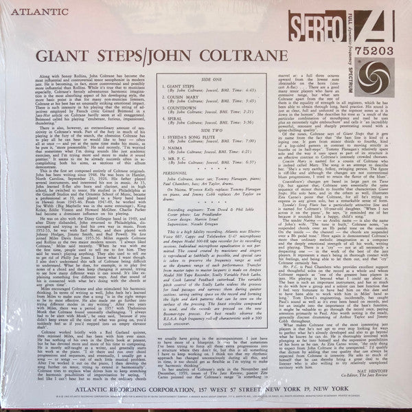 John Coltrane : Giant Steps (LP, Album, RE, 180)