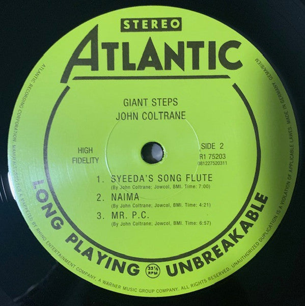 John Coltrane : Giant Steps (LP, Album, RE, 180)