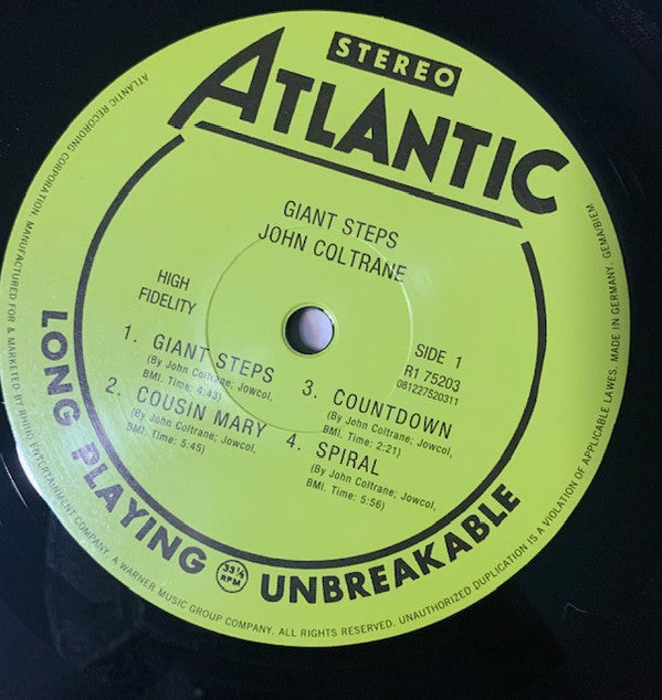 John Coltrane : Giant Steps (LP, Album, RE, 180)