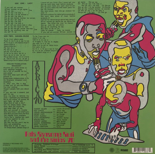 Fela* And The Africa 70* : Shakara (LP, Album, Ltd, RE, Pin + 7", Ltd, Yel)