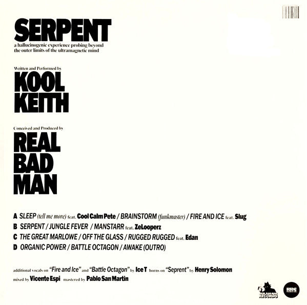 Kool Keith, Real Bad Man : Serpent (2xLP, Album)