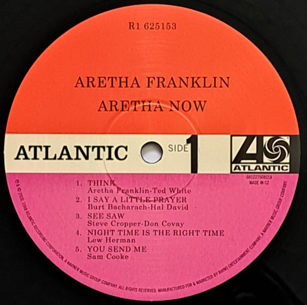Aretha Franklin : Aretha Now (LP, Album, Mono, Club, RE, RM, RP, 180)