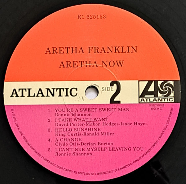 Aretha Franklin : Aretha Now (LP, Album, Mono, Club, RE, RM, RP, 180)