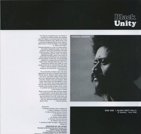 Pharoah Sanders : Black Unity (LP, Album, RE, 180)