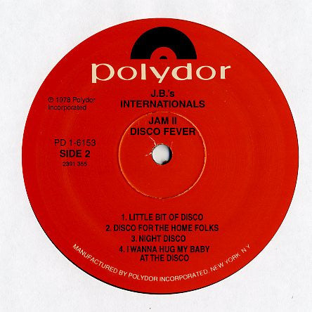 J.B.'s Internationals : Jam II Disco Fever (LP, Album, RP)