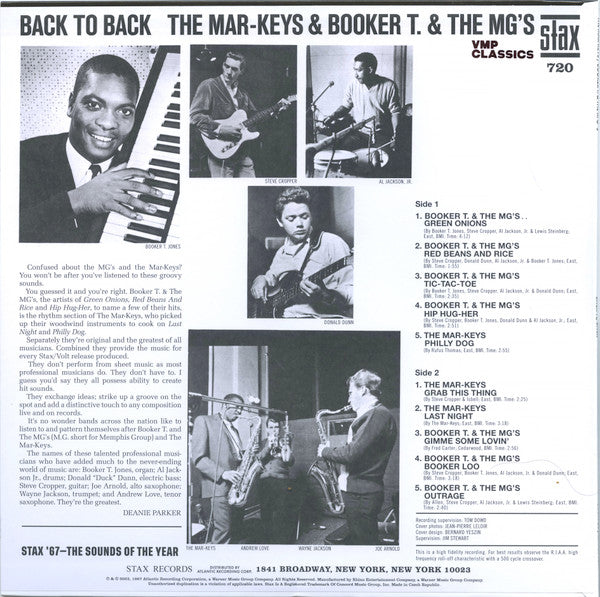 The Mar-Keys / Booker T. And The MG's* : Back To Back (LP, Album, Mono, Club, RE)