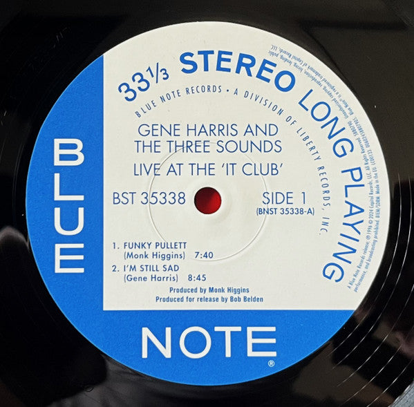 Gene Harris And The Three Sounds : Live At The 'It Club' (LP, Album, RE, 180)