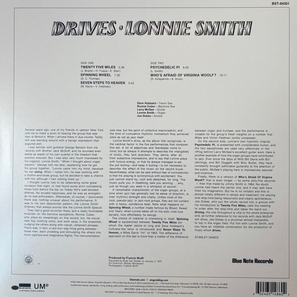 Lonnie Smith : Drives (LP, Album, RE, 180)