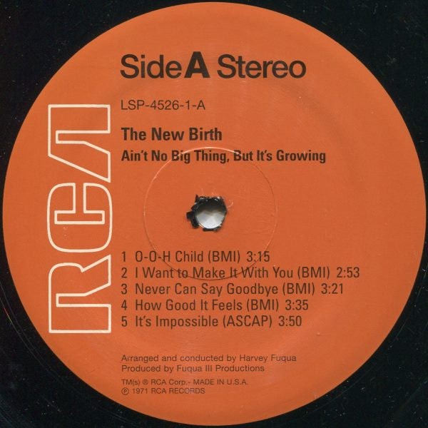 The New Birth* : Ain't No Big Thing, But It's Growing (LP, Album, RE)