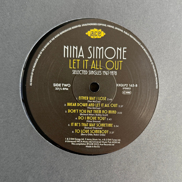 Nina Simone : Let It All Out Selected Singles 1961-1978 (2xLP, Comp, Gat)