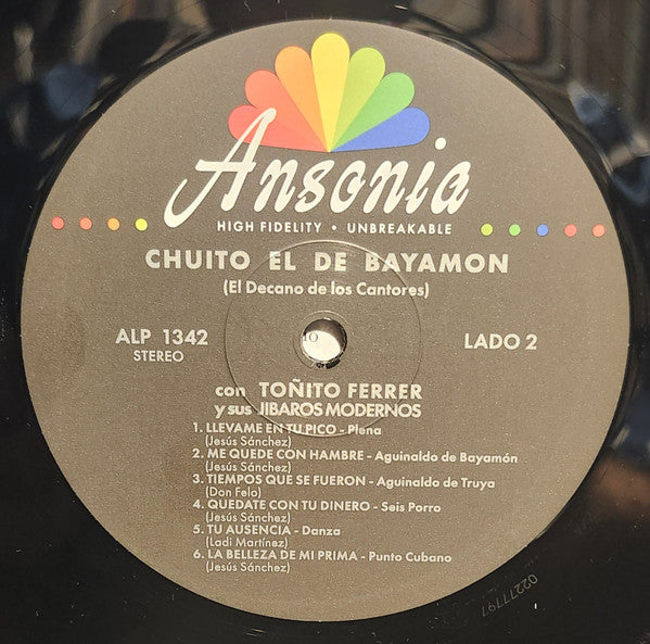 Chuito El De Bayamón (El Decano De Los Cantores)* Con Toñito Ferrer Y Sus Jibaros Modernos : Chuito (El De Bayamón) Volumen 4 - El Decano De Los Cantores (LP, Album, RE)