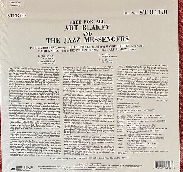 Art Blakey & The Jazz Messengers : Free For All (LP, Album, RE, 180)