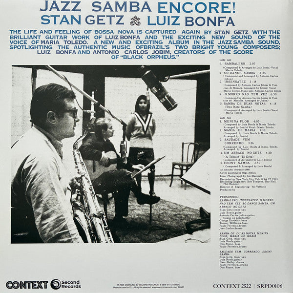 Stan Getz & Luiz Bonfá : Jazz Samba Encore! (LP, Album)