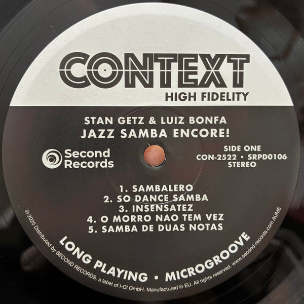 Stan Getz & Luiz Bonfá : Jazz Samba Encore! (LP, Album)