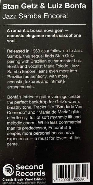 Stan Getz & Luiz Bonfá : Jazz Samba Encore! (LP, Album)