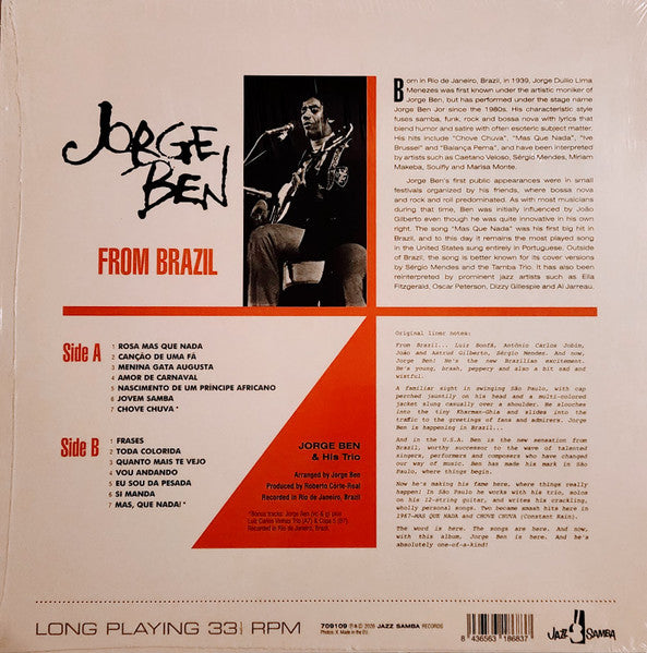 Jorge Ben : From Brazil (LP, RE)