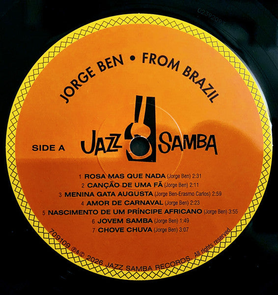 Jorge Ben : From Brazil (LP, RE)