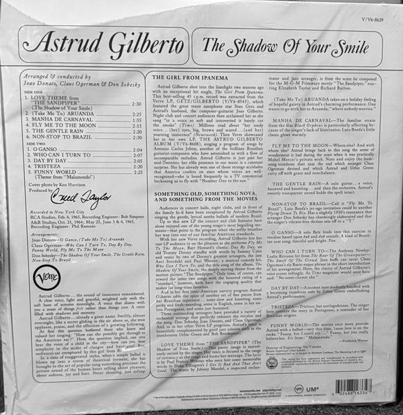 Astrud Gilberto : The Shadow Of Your Smile (LP, Album, RE, RM)