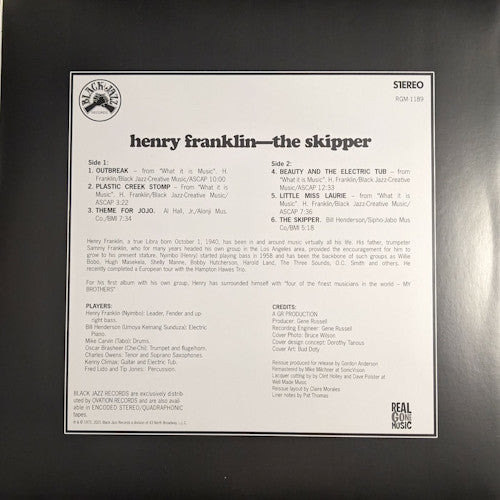 Henry Franklin : The Skipper (LP, Album, Ltd, RE, Blu)