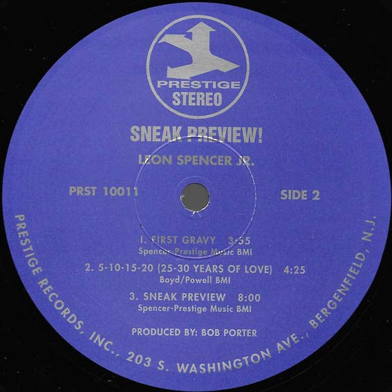 Leon Spencer, Jr. : Sneak Preview (LP, Album, RE)