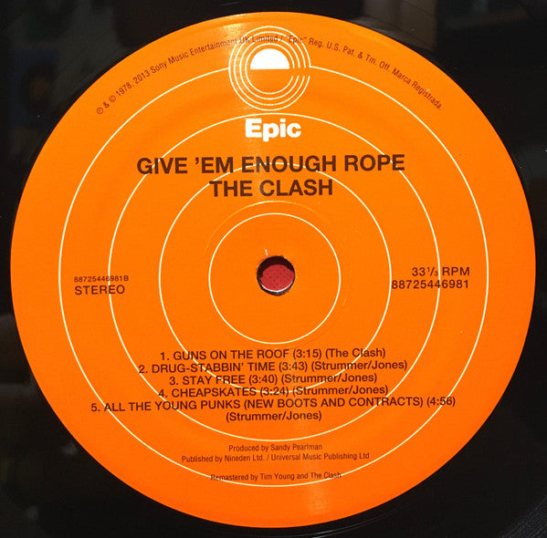 The Clash : Give 'Em Enough Rope (LP, Album, RE, RM, 180)