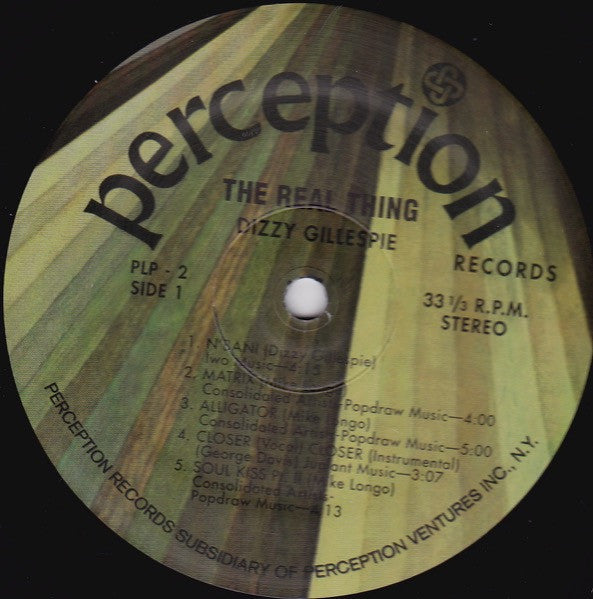 John Birks "Dizzy" Gillespie* Featuring James Moody : The Real Thing (LP, Album, RE)