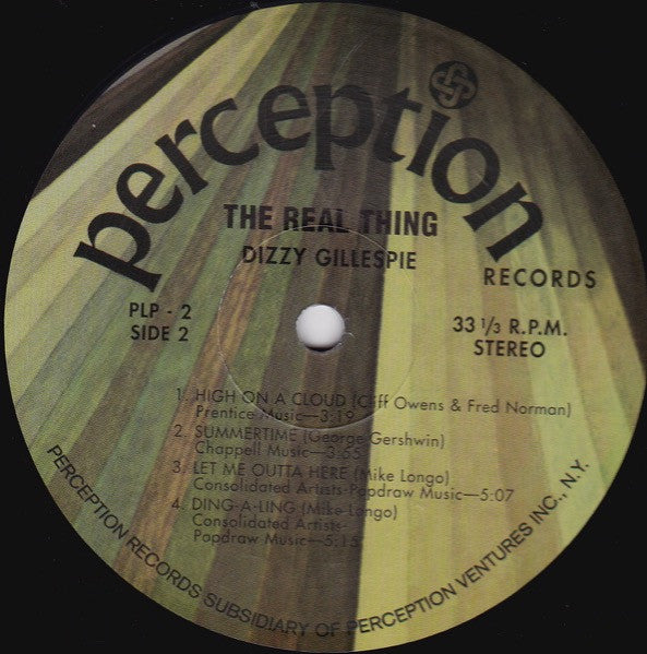 John Birks "Dizzy" Gillespie* Featuring James Moody : The Real Thing (LP, Album, RE)