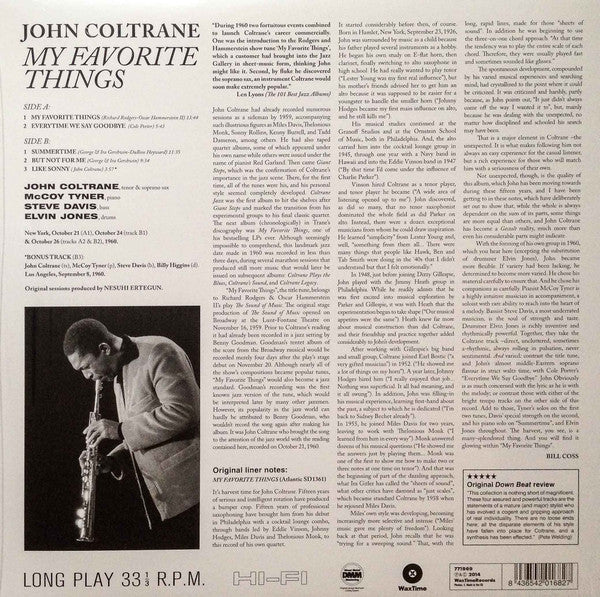 John Coltrane : My Favorite Things (LP, Album, Ltd, RE, RM, 180)