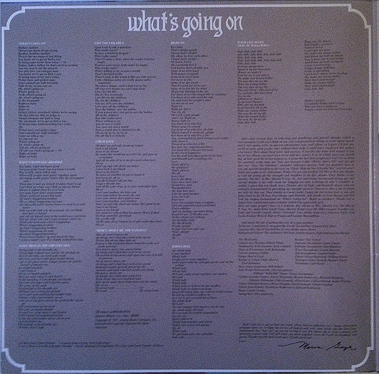 Marvin Gaye : What's Going On (LP, Album, RE, Gat)