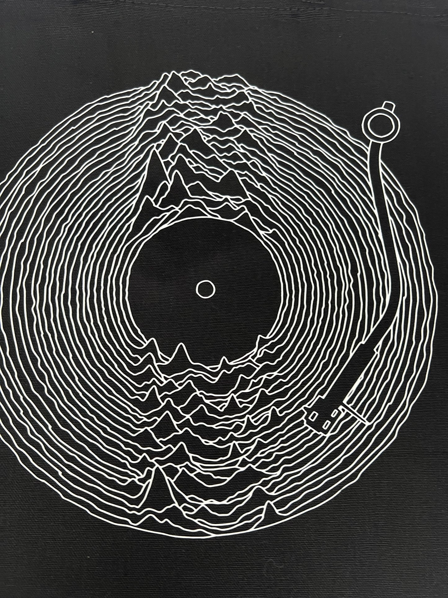 Vinyl Waveform Turntable Tote Bag