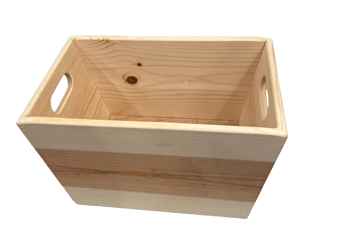 Small Wooden Record Box for 7 inch Records