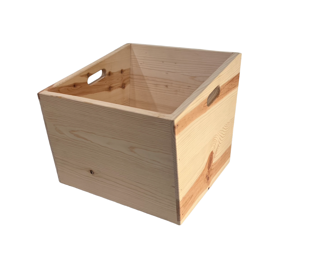 Large Wooden Record Box