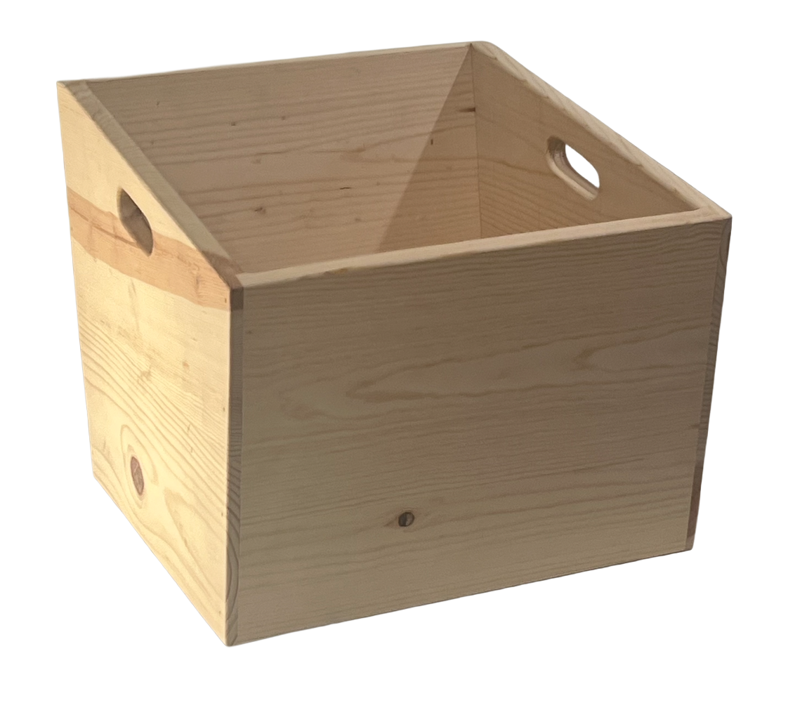 Large Wooden Record Box