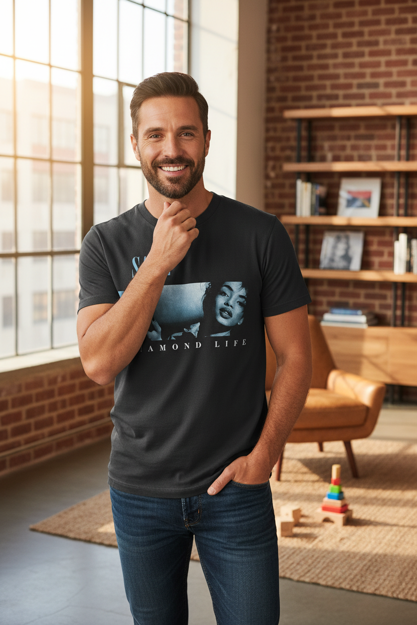 Father Wearing Sade Diamond Life T-Shirt Ad